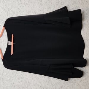 NWT Black Flutter Sleeve Top